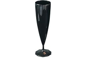 Adiserve 10 flûtes à Champagne Plastique réutilisables 13 cl (Ébène)