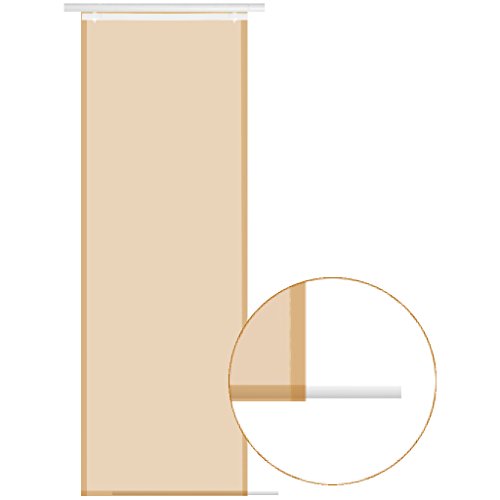 Flächenvorhang blickdicht Schiebegardine Raumteiler Schiebevorhang ca.60cm x 245cm, Auswahl: mit Technik, weiß – perlweiß - 5
