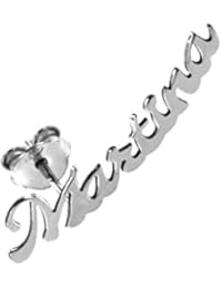 Orecchino monolobo con nome personalizzabile, in argento 925 anallergico. In regalo orecchino per l'altro lobo.