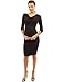 PattyBoutik Mama Cowl Neck Ruched Stretch Maternity Dress (Black 12)