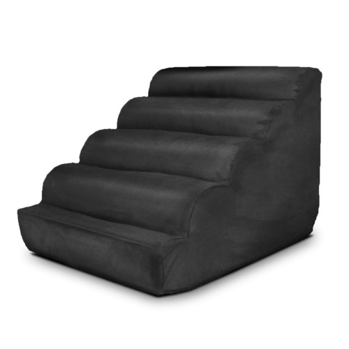 Snoozer-Scalloped-Pet-Stairs-Large-Black
