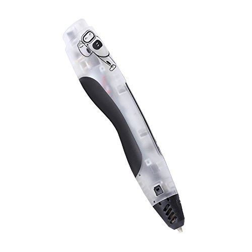 Mohoo Intelligenter 3D Pen 3D Stift 3D Druckstift Pen Vierte Generation USB Und EU Adaptor transparent für Freihand 3D Zeichnungen Crystal