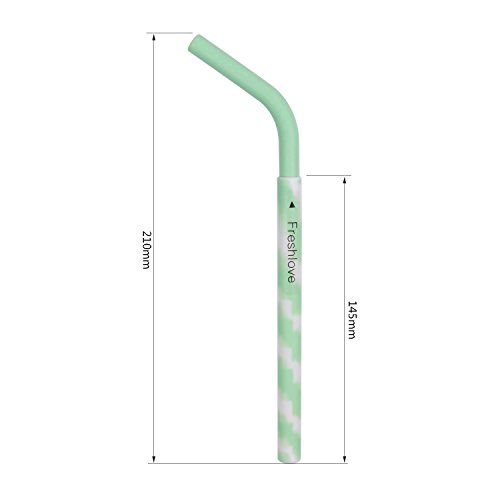 Freshlove Wiederverwendbare Smoothie Straws (x6) für gesunde Zähne. Biegsame passen in jede Wasserflasche . Breit genug für Smoothies. - 2
