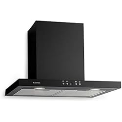 Klarstein Limelight - Hotte aspirante murale, 60 cm de large, jusqu'à 600m³/h de débit d'air extrait, 3 niveaux, Minuterie, 2x filtre à graisse en alu, noir