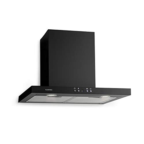 Klarstein Limelight - Hotte aspirante murale, 60 cm de large, jusqu'à 600m³/h de débit d'air extrait, 3 niveaux, Minuterie, 2x filtre à graisse en alu, noir