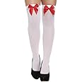 Crazy Chick® Ladies Girls Thigh High Hold Up Stocking With lace Satin Bow Over Knee Socks Daily Dress Party Favours