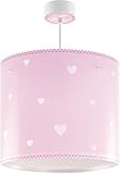 lamparas niña lila Artículo 100% montado Dalber 62012S Sweet Dreams, Lámpara colgante Corazones rosa, E27, Clase de eficiencia energética A++ a C