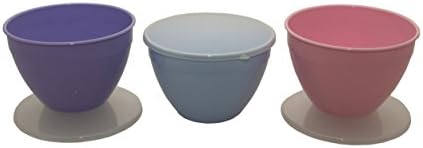 Just Pudding Basins 2 Pint Pastel Spring Colours Collection 1 Each of Peach, Mint Green & Primrose Yellow Steam Basin with Clear Lid 1.14 litre