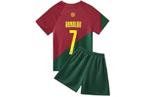 UORRHAW Portugal No.7 Sports Soccer Football Boys Kids Youth Jersey Kit Shirt Shorts Set