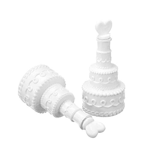 Gifts 4 All Occasions Limited Shape 48 Bubbles Bacchette per torta nuziale, decorazione da tavolo, accessori per feste, bianco