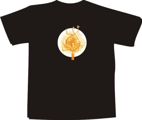 Black Dragon T-Shirt for men and women E524 with multicolored frontprint - bali beauty of plants