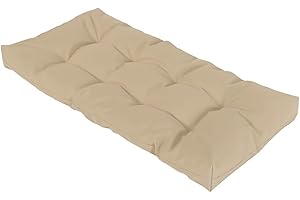 XINWANHONG Coussin de Banc Extérieur 1 2 3 ou 4 places, 8cm Coussins de Balancelle Jardin Imperméable Antidérapant Mobilier d'extérieur Coussin d'assise Rectangulaire Pour Terrasse Fenêtre,Beige,140x50cm