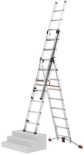 Hailo 9309-501 Profilot Alu-Kombileiter 3-teilig, Lot-System 2x 9 und 1 x 8 Sprossen - 2