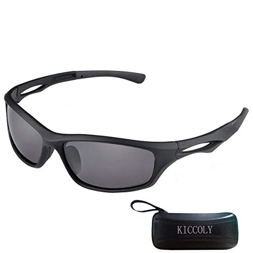 KICCOLY Gafas de Sol Deportivas Polarizadas para Hombre Esquiar Golf Correr Ciclismo TR8116 Súper Liviana para Hombre y para Mujer