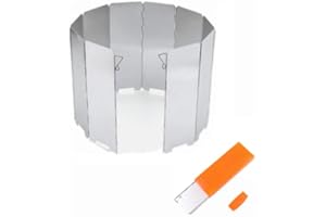 FUNRELAXER 10 Pezzi Piatti Vento Alluminio Pieghevole Parabrezza per Fornello Campeggio Barbecue