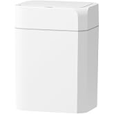 sapisecret Papelera con sensor autom&aacute;tico, 12 L, dise&ntilde;o de esquinas, color blanco | El&eacute;ctrico y silencioso, con tapa, resiste