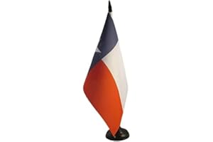 AZ FLAG - Drapeau De Table Texas 21x14 cm - Petit Drapeau Texan De Bureau 100% Polyester Avec Hampe De 25cm Et Socle En Plastique Noir