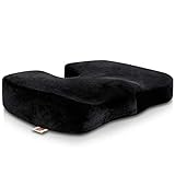 LoveHome Coccyx Seat Cushion Memory Foam For Lower Back Pain, Tailbone Injury, Sciatica, Hemorrhoid, Pelvic Pain Relief -Ideal Comfort Seat Pad For Office Chairs, Recliner, Wheelchair, Car Seat -Black