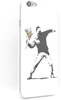 iPhone 6 "4.7" White Banksy The Flower Thrower Slim Fit Gel Back Case Cover Protector