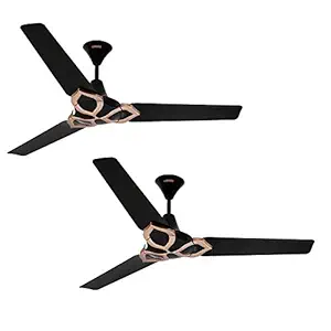 Luminous Jaipur Gangaur 1200mm Ceiling Fan (Abu Black, Pack of 2)