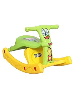 COLORPUNCH 2 in 1 Boys and Girls Plastic Ride Rocking Chair for Indoors and Outdoors, Toy Ride On Kids Rocker (Multicolor) (16.2 x 8 x 20 cm) (Green)