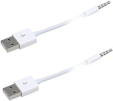NasaBear 2 Pack 10.5cm Length 2 in1 USB Charger and SYNC Data Cable for Apple iPod Shuffle 3rd / 4th / 5th Generation