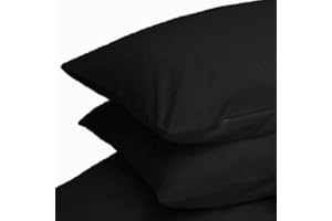 PYRHAN LTD COT BED POLYCOTTON PILLOW CASE (16X24CMS) 2 PACK (BLACK)
