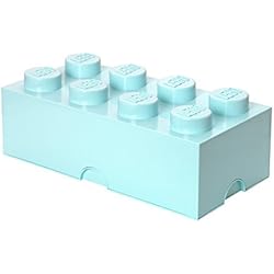 Brique de rangement LEGO 8 plots, Boîte de rangement empilable, 12 l, vert menthe