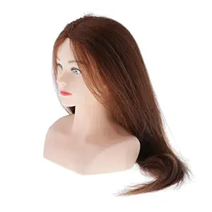 GIANTE Human Hair Styling Mannequin Head Salon Training Manikin Head 27 Dark Brown