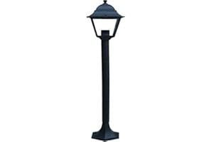 Vigor Blinky - Lanterna per Esterni Filicudi Palo 1 Luce, Elettrico, Nero, Altezza 110 cm