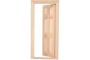 Zerodis 1:12 Maßstab Miniatur Holztür DIY Simulation Puppenhaus Holz Tür für Puppen Möbel Zubehör für Kleine und Mädchen