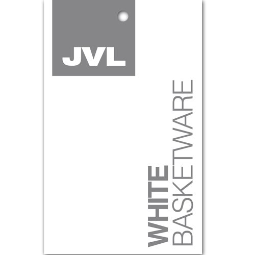 JVL Wäschekorb aus geflochtenem Holz mit weißem Textil - 2