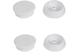 BricoShopping Set 4 Pezzi Passacavo per Scrivania Passafili Passacavi Elettrici pc Computer Foro da mm 60 o 80 Passa Cavo Cavi Fili per MOBILI Ufficio TV Tappo in plastica Tondo Rotondi (Bianco)