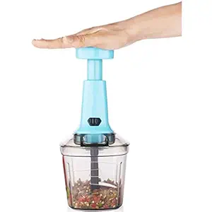 Push Chopper with Lock & Unlock System Power Free 6 Blade Chopper - Multicolor