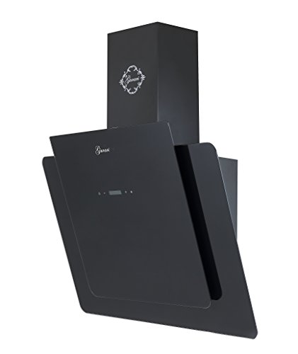 Preisvergleich Produktbild Gurari 600 A++ Premium Line Schwarze Dunstabzugshaube 60cm kopffrei / kopffreihaube mit Superstarken Brushless Motor 900m³ / h und Leise 59 dB / koplett Schwarz mit Schwarzglasfront / Wandhaube / Abzugshaube / 3 Stufige TouchControl Steuerung / Display / Duntsabzug / Randabsaugung / Ablufthaube / Umlufthaube / inklusive Aktivkohlefilter / Markengerät - Deutscher Hersteller