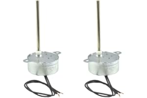 CONQUERALL 2PCS Motor sincrónico TYC-40 12V 5RPM AC Eje interior Longitud 74mm Para Árbol de Navidad Luces decorativas de colores Luz LED Fibra Óptica