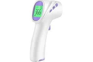 VIPROUD No-Touch Forehead Thermometer for adults, Infrared Digital Thermometer for Kids & Babies with LCD Backlight Display, Fever Alarm and 1 second Reading (Purple)