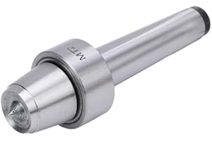 YANMIS MT2 Live Tailstock Center Cup and Point Tip, Lathe Live Center Cup with Ball Bearing, Stainless Steel Lathe Live Center Cup for Woodworking Metalworking