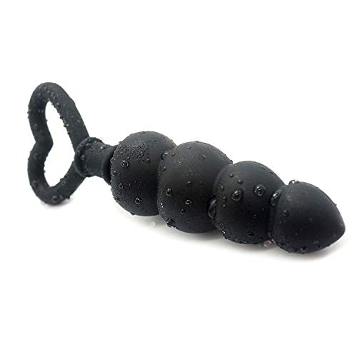 Mermaid's Tail Sex Products Role X Anal Beads Large Smooth Silicone Anal Tube Butt Plug Sex Toys for Couples Man Women Gay Black,Black