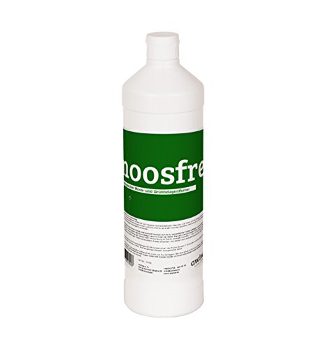 awiwa moosfrei Bio Moosentferner, Grünbelag Entferner, Flechtenentferner für Holz, Beton, Plaster(1L, Konzentrat, biologisch abbaubar)