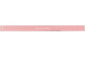 Craftelier - Metalllineal 45 cm (18") Farbe Rosa | Korkfuß - Zentimeter und Zoll