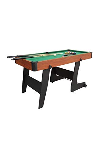 Devessport - Mesa de Billar plegable 152-Fácil montaje - Incluye todos los accesorios para poder jugar - Patas reforzadas para mayor estabilidad-Ideal para jugar con amigos-Medidas: 152 x 76 x 78 Cm
