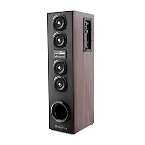 Omeewa by Obage ST-607 35 Watt 2.1 Channel Wireless Bluetooth Tower Speaker (Brown)