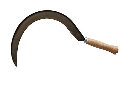 Mondsichel handgeschmiedete Sichel Gartenwerkzeug für Rechtshänder (14 cm) Handarbeit aus Deutschland Nachhaltig inkl. gratis Schleifstein