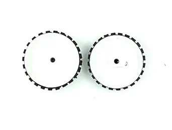 INVENTO 2pcs 70mm x 20mm Plastic Robotic Wheel Durable Rubber Tire Wheel 6mm Hole for DC Geared Motor RC Car Robot