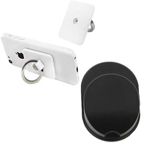 Buyersbargin® Universal 360 Rotating Slim Premium Plastic Ring Finger Grip Stand Phone Tablet Holder + Car Dash / Wall Mount Hook (White)