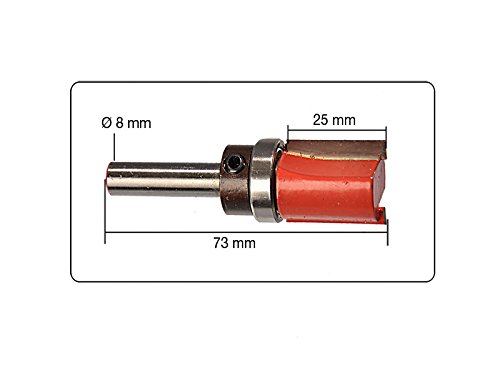 Kopierfräser Hartmetall 8 mm Schaft 3/4′ x 1′ x 3/4′ Schneide für Frässchablone - 2