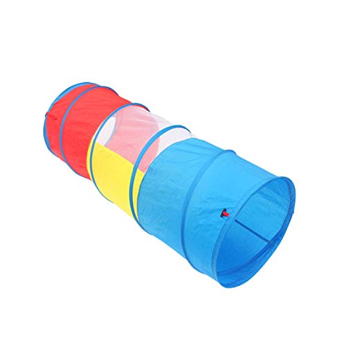 73JohnPol Giocattoli per Bambini 1 M 1 Round Tunnel Tube Crawler Tube Luce Solare Drill Hole Early Education Training Equipment (Colore: blu-130cm Mezza Maglia)