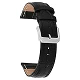 Uhrenarmband 12mm Damen Herren Lederarmband Ersatz Schwarz