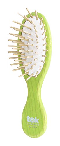 Preisvergleich Produktbild Tek hellgrüne kleine ovale Haarbürste - Handgemacht in Italien